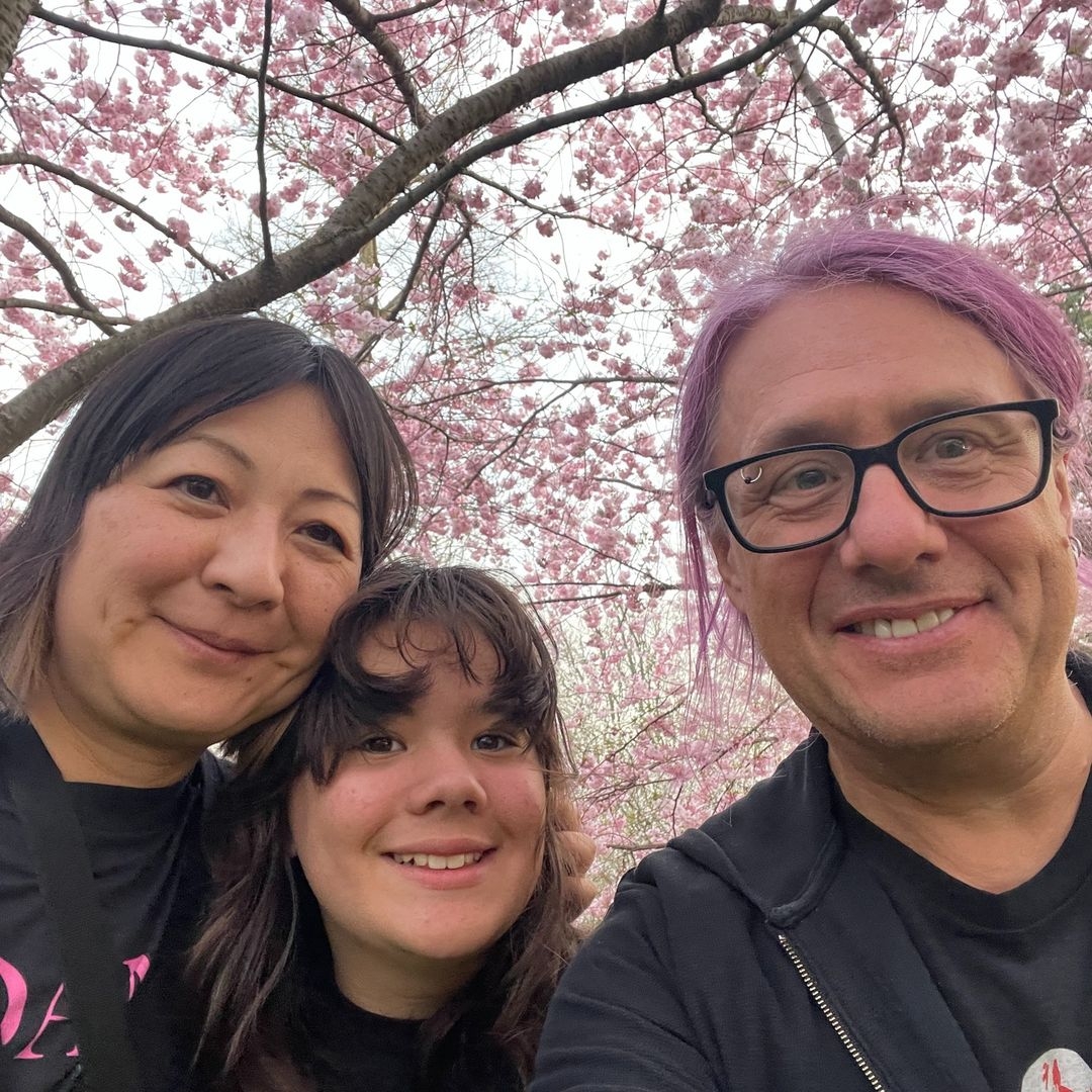 Miyoko Takac With His Husband & Daughter